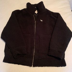 Victoria’s Secret PINK Black Oversized Sherpa NWT